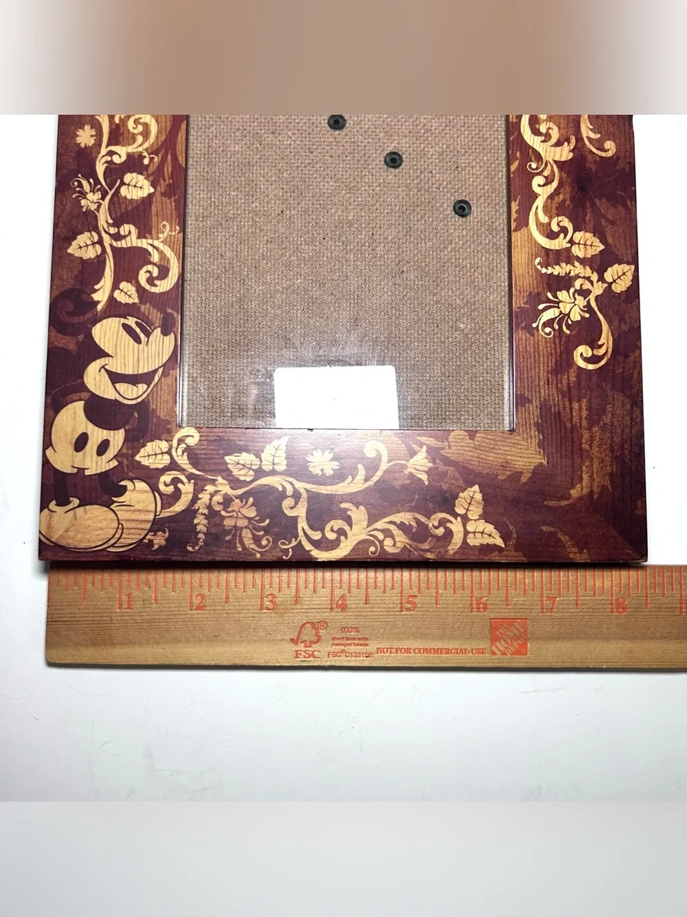 Walt Disney Parks 5X7 Mickey Mouse Wood Scroll Picture Frame